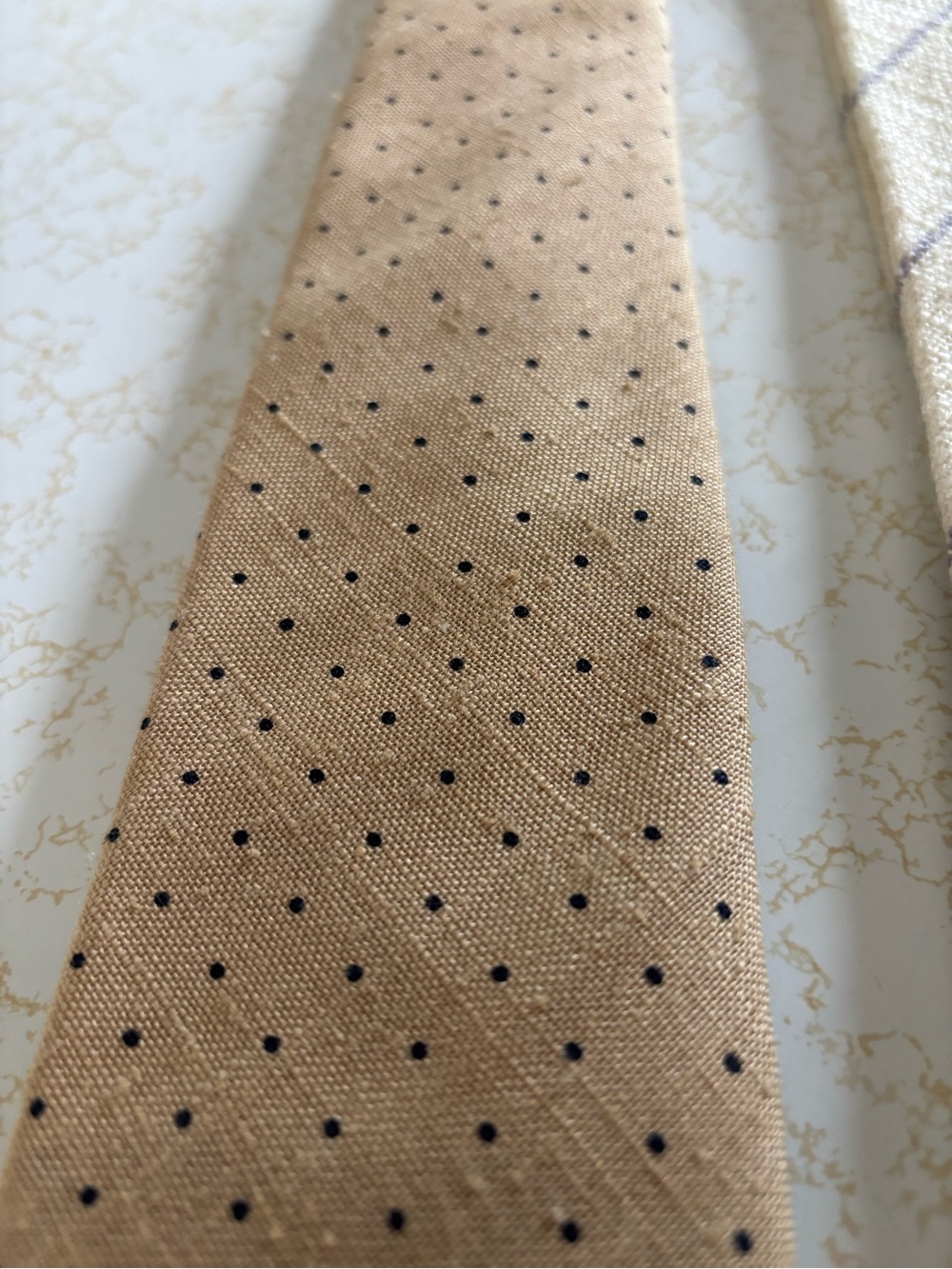 2 John Henry ties. Ivory and Lavender and brown with black dots. Preloved - Picture 4 of 7